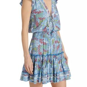 Poupette St Barth Anais Minidress in Blue Tulipe, Size M